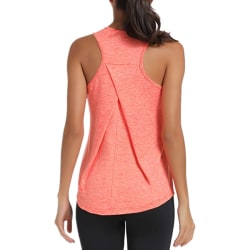 Ladies Racerback Yoga Gym T-shirt ärmlös topp Fuchsia,M