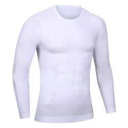 Män Compression Base Layer Toppar T-shirt långärmad skjorta White M