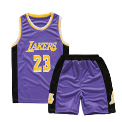 Lakers #23 Lebron James Jersey No.23 Basket Uniform Set Barn Vuxna barn Purple M (130-140cm)