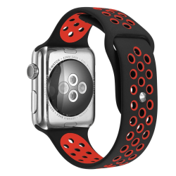 För Apple Watch 42/44mm L silikon Sport klockarmband Svart