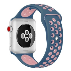 För Apple Watch 42/44mm L silikon Sport klockarmband Blå