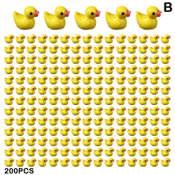 100/200 st Mini Gummi Ducks Miniatyr Resin Ducks Gul Tiny D 200pcs yellow 200pcs