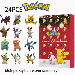 Pokemon2024 juladventskalender för barn, (uppgraderad version) 24 presentbitar - slumpmässig stil (blindbox), adventskalender för barn Red A