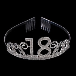 18 år gammal födelsedag Crown Crystal hårband Girl Tiara Princess Head Accessoar