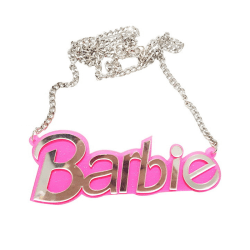 Nyckelbenet Brevkedja Rosa Barbie Halsband Damsmycken
