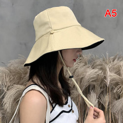 Dubbelsidig hopfällbar Bucket Hat för kvinnor Flickor Summer Sun Hat Khaki