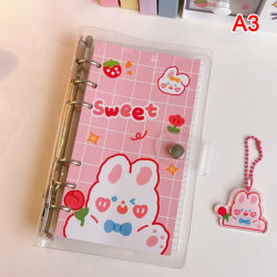 Kawaii A6 Binder Notebook Set Transparent e Diary Journal A3