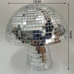 Mushroom Disco Ball Spegel reflekterande boll för bröllopsfest Silver 6 Inch