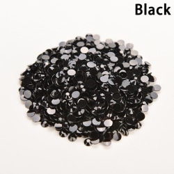 Lots 1000st Rhinestone Facetter Flatback Kristall runda pärlor Black
