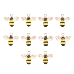 10 st Emalj e Animal Bee Charms hänge för kvinnor halsband Je Yellow 10Pcs