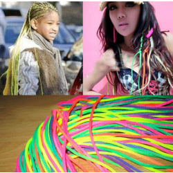 Neon Color Hairbands 120cm Multi Color Håraccessoarer RÖD