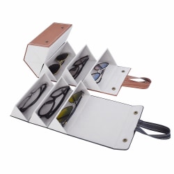 Multi-Slots Solglasögon Organizer Rese hopfällbara glasögon förvaring Black 3 Slot