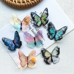 6 deler 3D-sommerfugl-klistremerke, fargerik dekorativ vegg-sommerfugl