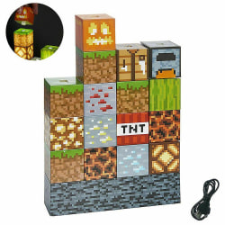 Minecraft Building Block Skrivbordslampa Gör-det-själv-sömnad Bordslampa Leksaker