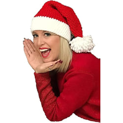 Joulupukin hattu Naisten Pipo Talvihattu Pehmeä, lämmin neule