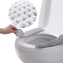 3-delt plysj varm tykk pute toalett deksel pad sklisikker myk