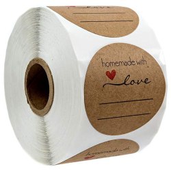 1 tums handgjorda hem kärlek klistermärke linje handstil etikett rou