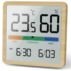 Desktop digital termometer med temperatur- och luftfuktighetsmonitor
