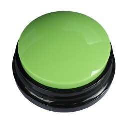 En grønn skrivbar snakkeknapp for hund, diameter 88X høyde 42 mm, port
