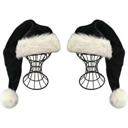 2 stk Sort nisselue - Adults Deluxe Black And White Xmas Chris