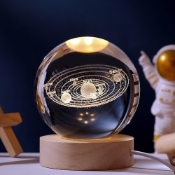 Glödande Planetarisk Galaxy Astronaut Crystal Ball Nattljus USB