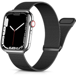 Svart metallrem kompatibel med Apple Watch-rem 42/44/45MM f