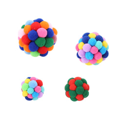 4 stk kjæledyr produkter katt snack leke håndlaget elastisk ball syv