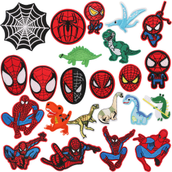20st diverse broderad tyglapp för dinosaurier Spider-Man