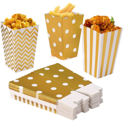 Guld - Popcornlåda 120 popcornlådor papperspåse födelsedagsfest (s