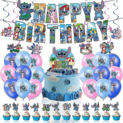 Lilo & Stitch-tema tecknade latexballonger, grattis på födelsedagen