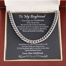 Till min man rostfritt stål kubansk kedja halsband för honom, födelsedagspresenter till pojkvän make