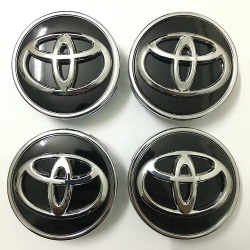 Toyota 4 62mm hjulcentrumnavkapsel för logotypmärke svart