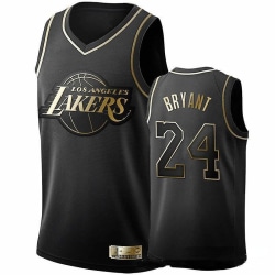 NBA Broderad Los Angeles Lakers Kobe Bryant tröja i svart guld M