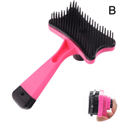 Husdjur Hund Katt Borste Grooming Långt Kort hår Slicker Cleaning Mass pink One-size