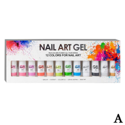 12 st Nail Art Line Gels Polish Kit för UV-målning & ritning A