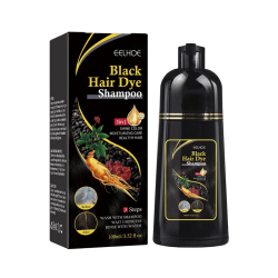 500 ml Natural Herbal Instant Black Hair Dye Schampon för vita H