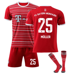 FC Bayern Munich Muller #25 Fotbollströja Fotboll Sportkläder #25 12-13Y