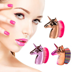 Kvinnor Unicorn Nail Art Remove Dust Powder Brush Makeup Blusher B