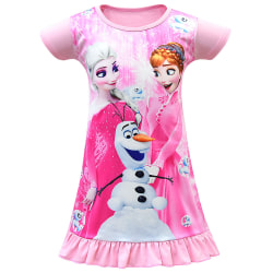 Frozen Elsa Anna Nattlinne Barnklänning Pyjamas Sovkläder Nattlinne #1 Pink 4-5 Years =EU 98-110