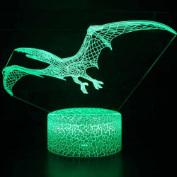 3D LED nattlampa Dinosaur Series Barngåva LED bordslampa B