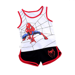 Spiderman Sommarkläder Outfit Set Skjortshorts för barn Pojkar White Sleeveless 2-3 Years = EU 80-92