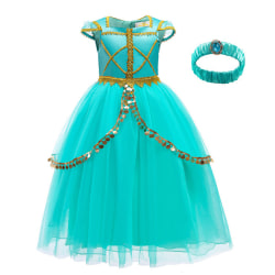 Tjejklänning Jasmine Princess för lyxig Halloween festklänning 120cm