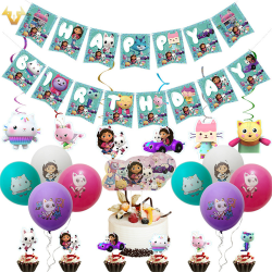 Gabbys Dollhouse Födelsedagsfest dekorationer Bannerballonger