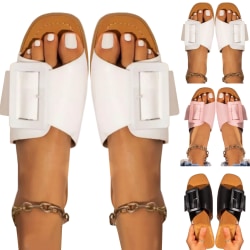 Halkfria, bekväma kvinnors Casual Outdoor Plattbottnade sandaler White 40