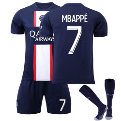 Paris Hemma Messi nr 30 Mbappe nr 7 tröja Fotboll Sportkläder #7 10-11Y