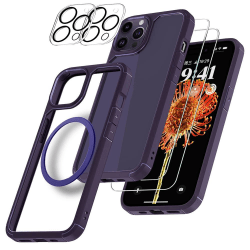[6in1] BOOM iPhone 14 Pro Max Cover - Linsebeskyttelse - Hærdet glas - M