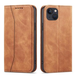 iPhone 13 Wallet Case Magnet Fancy - ruskea