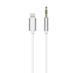Adapter audio till iPhone Lightning 8-pin + Jack 3,5mm Vit kabel