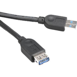 Akasa USB 3,0 kabel, Typ A hane - Typ A hona, 1,5m, svart Svart