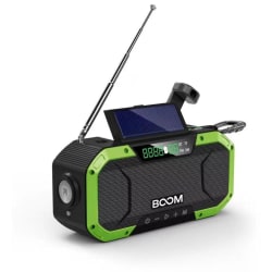 BooM Crank Radio 5000mAh Powerbank Bluetooth højttalerlampe - Grøn